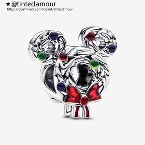 Pandora Disney Mickey Mouse Christmas Wreath Charm|Pendant